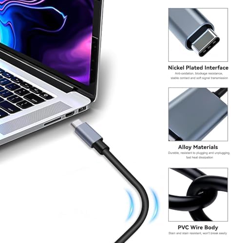 HDMI Çevirici USB-C HDMI 4K 30Hz 200cm Adaptör USB C H-DMI Uyumlu Thunderbolt Type-C to 2 Metre Kablo Uzunluğu ZR853