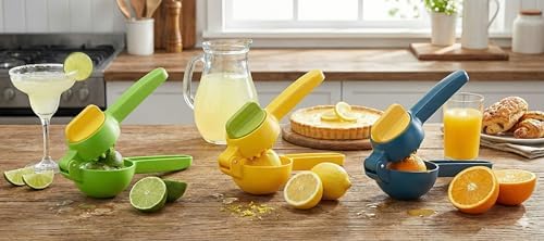 El Tipi Narenciye ve Limon Sıkacağı – Kapaklı Filtreli Tasarım, Dayanıklı ABS Gövde, Portakal Mandalina Limon İçin Uygun, Ergonomik Saplı Pratik Mutfak Sıkacağı (LACİVERT-SARI)