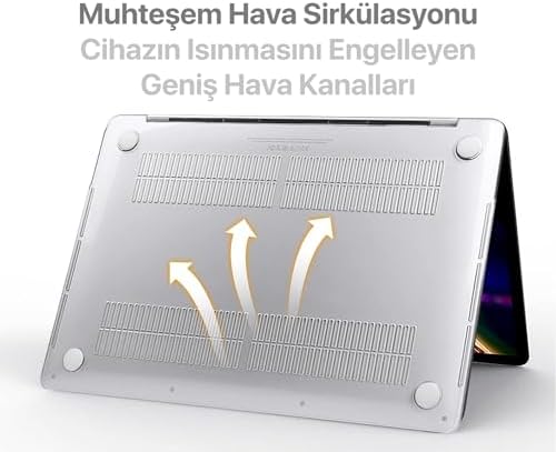 Alternative view of Macbook PRO 14'' için M5-M1 Pro/Max Chip (A3426/A3427/A3434) (A2992/A2918/A2779/A2442) (A3112/A3185/A3401) Uyumlu Ultra Clear Koruyucu Kılıf (Super Şeffaf, 14 inç Pro Serisi)
