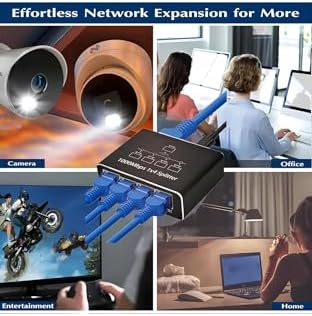 Ethernet Splitter, Gigabit Ağ Bölücü, Bilgisayar, Hub, Anahtar, Yönlendirici 1x4 Portlu, Evrensel Ağ Genişletici, USB-C Güç Girişli, 1000Mbps RJ45 LAN İnternet Splitter Eşzamanlı Çalışma - Görsel 2