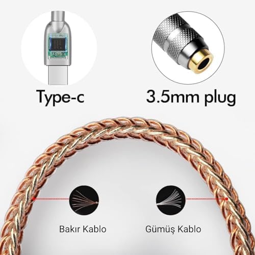 Type-C - 3.5 ALC5686 Çip HiFi DAC Ses Kartı Kulaklık Kablosu (USB başlık)