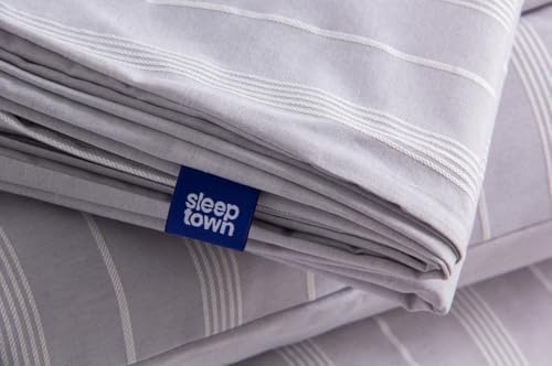 Alternative view of Sleeptown Keten Görünümlü Armürlü Pamuk Nevresim Takımı Gri-Bej 200x220 Çift Kişilik Gri