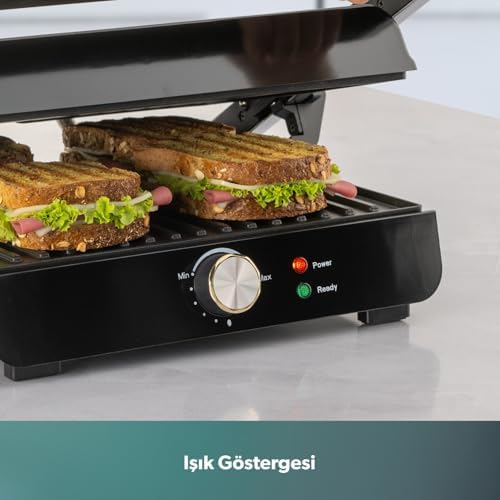 Alternative view of Grilliant 1349H 4 Dilim Kapasiteli Gövdeli Döküm Plakalı Tost ve Izgara Makinesi Inox 2000W