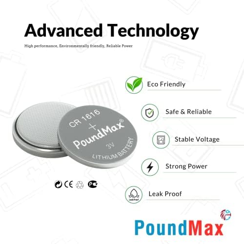 PoundMax 1616 DL1616 3V Lityum Düğmeli Piller (5'li Paket) - Görsel 3