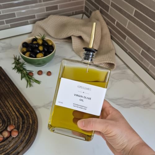 Mutfak İçin Zeytinyağı Dispenseri Şişesi, Yağ ve Sirke Dispenseri Seti, Şık Kitap Tasarımı, Dayanıklı Cam, Sızdırmaz, Kolay Dökme Ağızları, Mutfak ve Yemek Masası İçin Mükemmel, 2'li Set
