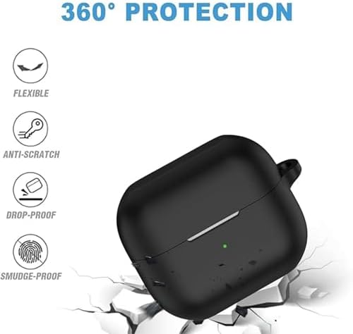 Galaxy Buds3 / Galaxy Buds3 Pro ve Galaxy Buds3 FE Uyumlu Premium Silikon Kulaklık Kılıfı, Silikon Kulaklık İpi ve 3'ü 1 Arada Bluetooth Kulaklık Temizleme Kalemi Seti (Siyah) - Görsel 3