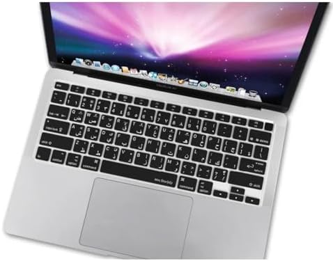 Arapça Baskılı Klavye Koruyucu MacBook Air A1932 A2179 A2337 M1 Uyumlu | US Amerikan Düz Enter | İnce Silikon Keyboard Cover Siyah Siyah