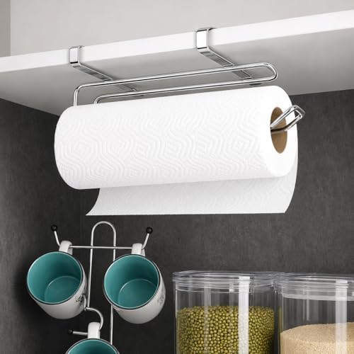 Alper Banyo Pratik Solo Kağıt Havluluk Krom, Dolap İçi Askılı Kağıt Havlu Tutucu, Delmeden Montajlı Mutfak Rulo Havluluk, Paslanmaya Dayanıklı Metal Tasarım - Görsel 3