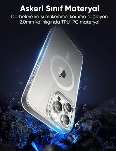 iPhone 17 için Origin+ Serisi MagSafe ile Uyumlu Crystal Clear Ultra Şeffaf Hybrid Materyal Kılıf Yarı Yumuşak Yarı Sert Dayanıklı Kılıf Kapak (Ultra Şeffaf, 17) - Görsel 2