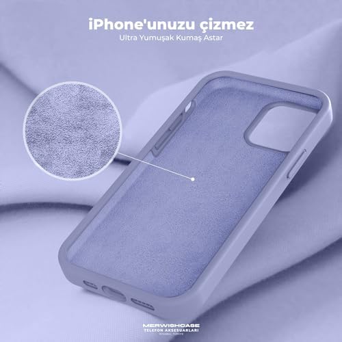 Alternative view of Merwish Apple iPhone 15 Plus Uyumlu Özel İpeksi Dokunuş Hissi Veren İçi Yumuşak Kadife Lansman Silikon Kılıf Kapak (Derin Mor)
