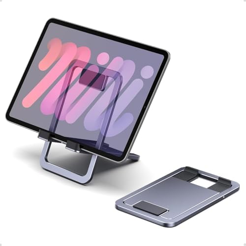 Alternative view of Cep Telefonu Standı, Katlanabilir Alüminyum Ayarlanabilir Seyahat Telefon Tutucu, Hafif ve Stabil Alaşımlı Metal Tablet Standı, Tüm Telefonlarla Uyumlu