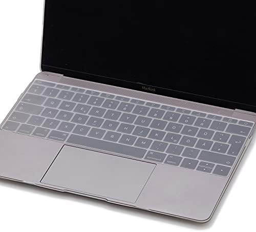MacBook Klavye Koruyucu A1534 A1708 Uyumlu İngilizce Baskılı Silikon Klavye Koruyucu UK Enter Şeffaf