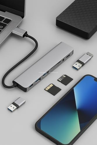 Alternative view of Busstier 8 in 1 USB C Hub Çoklu Adaptör USB 3.0 ve USB 2.0 Hub TF SD Kart Okuyucu 3.5mm Ses Çıkışı Power Delivery Destekli MacBook Pro Laptop Tablet Uyumlu