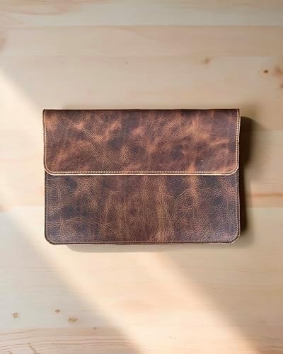 Hakiki Deri MacBook Kılıfı 13-14 İnç – Gerçek Deri Premium MacBook Çantası, MacBook Air, MacBook Pro - Mess Collection (taba 13/14 inç)