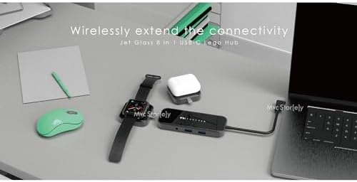 8-in-1 USB-C Hub Çoklayıcı | 100W PD, 4K HDMI, Qi Kablosuz Şarj | MacBook Uyumlu Premium USB-C Hub Siyah - Görsel 3