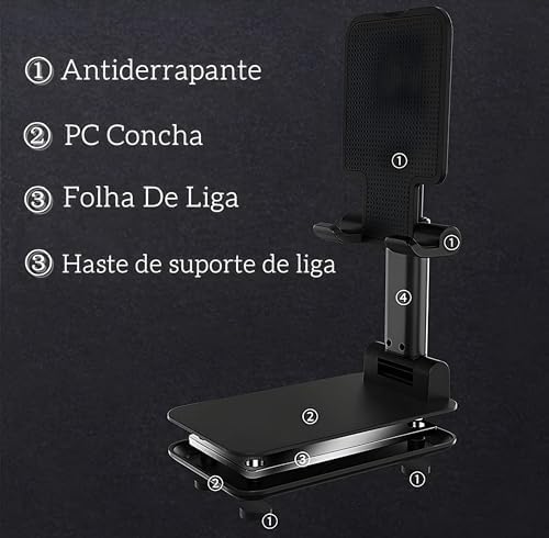 Ayarlanabilir Portatif Telefon ve Tablet Standı – Masaüstü Katlanabilir Tutucu, Tüm Akıllı Cihazlarla Uyumlu, Ergonomik ve Kaymaz Tasarım