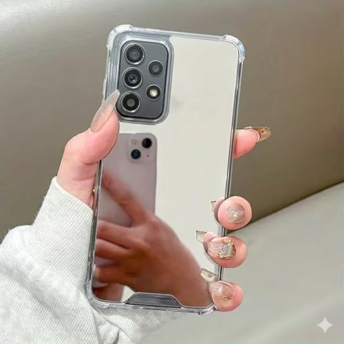 Alternative view of Galaxy A73 İle Uyumlu Yüksek Kalite Özel Üretim Aynalı Kamera Koruma Çıkıntılı Parlak Kapak Telefon Kılıfı Kılıf-SZR02