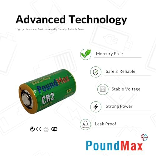 Alternative view of PoundMax lityum CR-2 (CR17355, CR-2M, DLCR2, KCR2, 6206) özel pil, 3V | 1x 1-paket