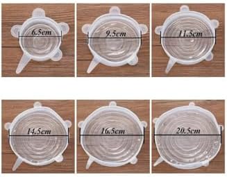 Silikon Streç Kapak Seti, Gıda Saklama Kabı Kapağı, Plastik, Çok Renkli, 6'lı Set, Elde Yıkanabilir