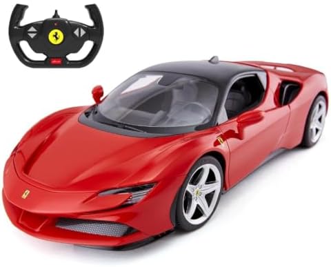 Alternative view of Rastar 1:14 Ferrari SF90 Stradale Uzaktan Kumandalı Araba 2.4GHz Kesintisiz Frekans İleri Geri Sürüş Esnasında Yanan Ön ve Arka LED Farlı 34 cm  Oyuncak Araba Kırmızı