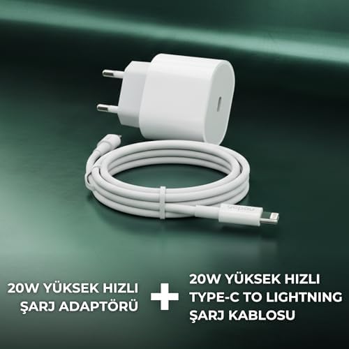 Nodar 20W USB-C to Lightning PD Hızlı Şarj Seti | 1 Metre iPhone Şarj Kablosu Dahil | Dinamik Hızlı Şarj, Kısa Devre Korumalı | Beyaz - Görsel 3
