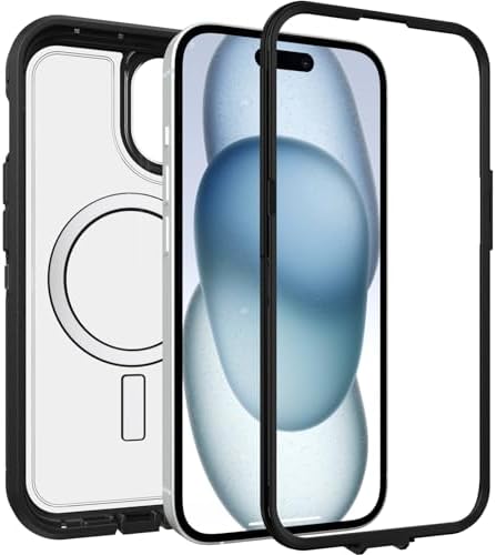 Defender Xt Iphone 15 / 14 / 13 Için Kılıf, Magsafe Özellikli, Darbeye Dayanıklı, Ultra Sağlam, Koruyucu Kılıf, 5X Askeri Standartlara Göre Test Edilmiştir, Şeffaf/Siyah, Satış Ambalajsız