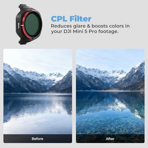 Freewell DJI Mini 5 Pro için CPL Filtresi - Yansımaları Azaltmak ve Renkleri Artırmak için Polarize Edici - Görsel 2