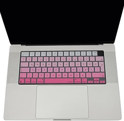 Alternative view of MacBook Türkçe Q Klavye Koruyucu Pembe M1-M5 | Air 13.6 A2681 A3113 A3240 A3449 | Pro 14 A2442 A3426 A3434 | Pro 16 A2485 A3429 | Ultra İnce Silikon Keyboard Cover Touch ID Pembe