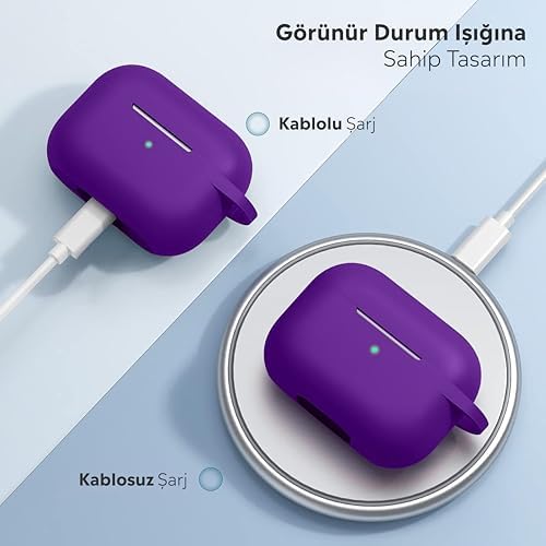 Alternative view of Airpods Pro Lansman Silikon Kılıf (Mor)