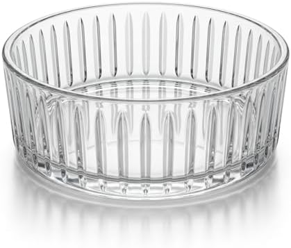 Pupa Model El Yapımı Üfleme Cam Sunum Kasesi - Optikli (Çizgili) Dekoratif Salata, Meyve ve Meze Kasesi (14x6 cm) - Görsel 3