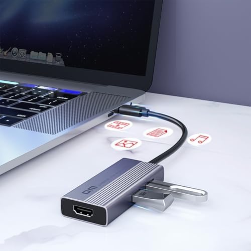 DM CHB059 Type-C to 4K HDMI 2*USB-A PD 60W SD ve Micro SD Kart Okuyucu Çoklayıcı Hub - Görsel 3