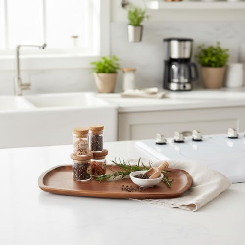 Akasya Ağacı Kayık Sunum Tepsisi (33x20 cm) | Ahşap Servis ve Kahve Tepsisi | Peynir, Şarküteri ve Dekoratif Banyo/Masaüstü Organizeri