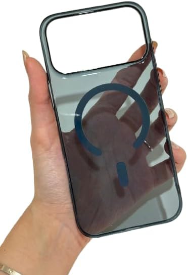 Alternative view of [SARARMAZ SLİM MİKA] For iPhone 17 Pro ile uyumlu Crystal Clear Mika Magsafe Darbe Emici Şeffaf Kılıf (Lacivert, iPhone 17 Pro)