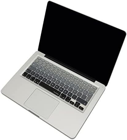 MacBook Klavye Filmi Türkçe Q Kaplama Ultra İnce Silikon Air Pro Eski USB li Modeller 2008-2017 Uyumlu Yıkanabilir Koruyucu Film Renkli Baskı Siyah Gri