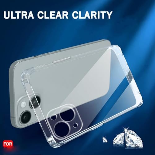 iPhone 15 Kılıf ile Uyumlu Şeffaf Kamera Korumalı 3D