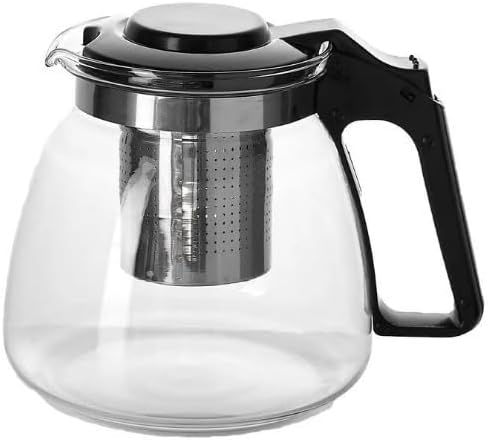 Cam Demlik, Çelik Süzgeçli, Meyve Çayı için, Asorti Renk, 900 Ml Kapasiteli, Çaydanlık Üstü