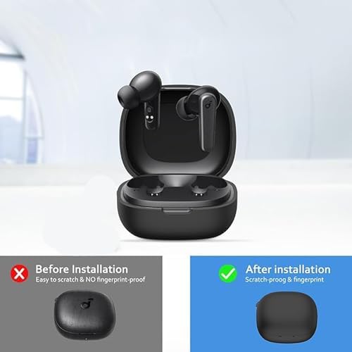 Soundcore R50i TWS İle Uyumlu Kılıf Yumuşak Kaymaz Dayanıklı 360 Derece Çepeçevre Koruyucu TPU Kılıf (Siyah) - Görsel 3