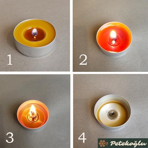 Alternative view of (50 ADET) Bal Mumu Tealight Mum Doğal Petek Balmumu Mum Standart Boy Buhurdanlık İçin Doğal Mum