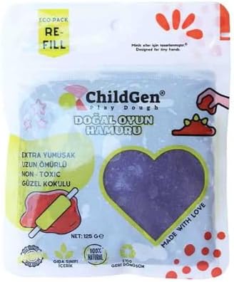 Doğal Oyun Hamuru - Mor -vakumlu Kartuş Paket - (ecopack-refill) - Görsel 2