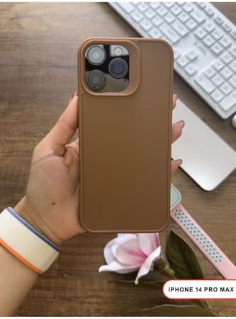 Alternative view of Kamera Korumalı Darbeye Dayanıklı Renk Atmayan Keep Silikon Kılıf Kahverengi iPhone 14 Pro Max ile uyumlu