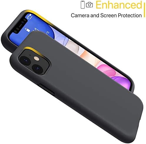 ceptehatavar Kılıf iPhone 11 ile Uyumlu içi Kadife Lansman Silikon Kılıf Şok Emici Full Kasa Koruma Sağlayan (Siyah)