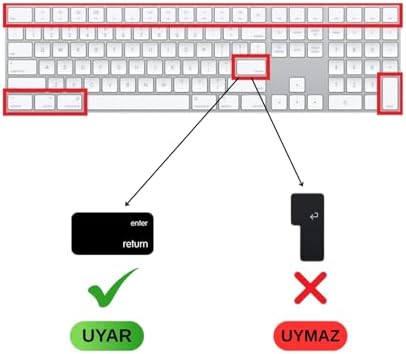 Apple Magic Keyboard 2 A1843 Numerik Türkçe Q Klavye Koruyucu – US ANSI Enter Uyumu Ile Türkçe Yapma Kaplama Ultra İnce Silikon Keyboard Cover Toz ve Sıvı Koruma Siyah - Görsel 3