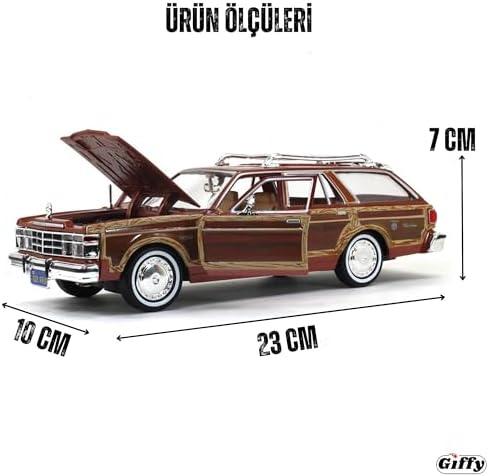 Alternative view of 1979 Chrysleer LeBaron Town & Country Die Cast Model Klasik Araba 1:24 Ölçek Koleksiyon Kutulu Metal