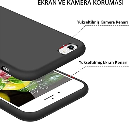 & AKSESUAR iPhone 6 / 6S ile Uyumlu İçi Kadife Dışı Mat Yapıya Sahip Koruma Sağlayan Lansman Silikon Kılıf (Siyah)
