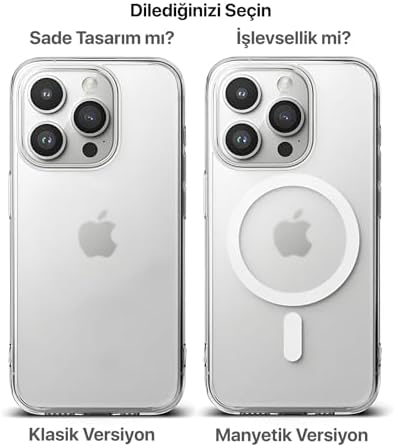 Alternative view of İphone 15 Pro İçin Magsafe ile Uyumlu Arkası Mat Görünümlü Polikarbonat Kenarları Silikon Parmak İzi Tutmayan Yüksek Kalite Şeffaf Silikon Kılıf (Manyetik, 15 Pro)
