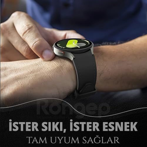ile Uyumlu Deri Görünümlü Hibrit 20mm Silikon Kordon Galaxy Watch 7/6/5/4 Serisi için Galaxy Watch 7 Kordon (40mm/44mm) Watch 6/4 Classic (47/43/42mm) Watch 5 Pro Uyumlu
