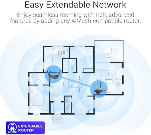 ASUS RT-AX52 Pro AX3000 WiFi6 Dual-Band Extendable Router - Görsel 3