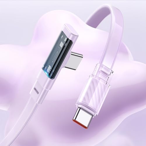 CA-3451 Type-C to Type-C PD 65W L Tip Hızlı Şarj Kablosu 1.2m Mor