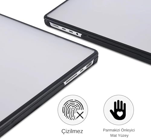 MacBook Air 13.3 Uyumlu Shockproof Rugged Hard Case TPU Bumper Anti-Fingerprint Drop Protection Cover A2337 M1 A2179 A1932 Outdoor Şeffaf - Görsel 3