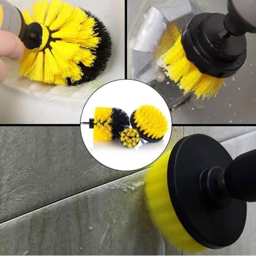 3'lü Matkap Ucu Temizleme Fırçası Seti - Banyo, Derz, Araç Jantı ve Koltuk Yıkama İçin Çok Amaçlı Detay Fırçası